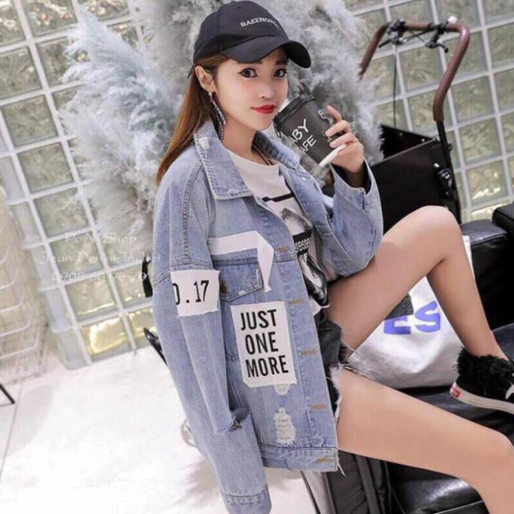 Áo Khoác JEAN XANH in ONE MORE Nam Nữ Unisex