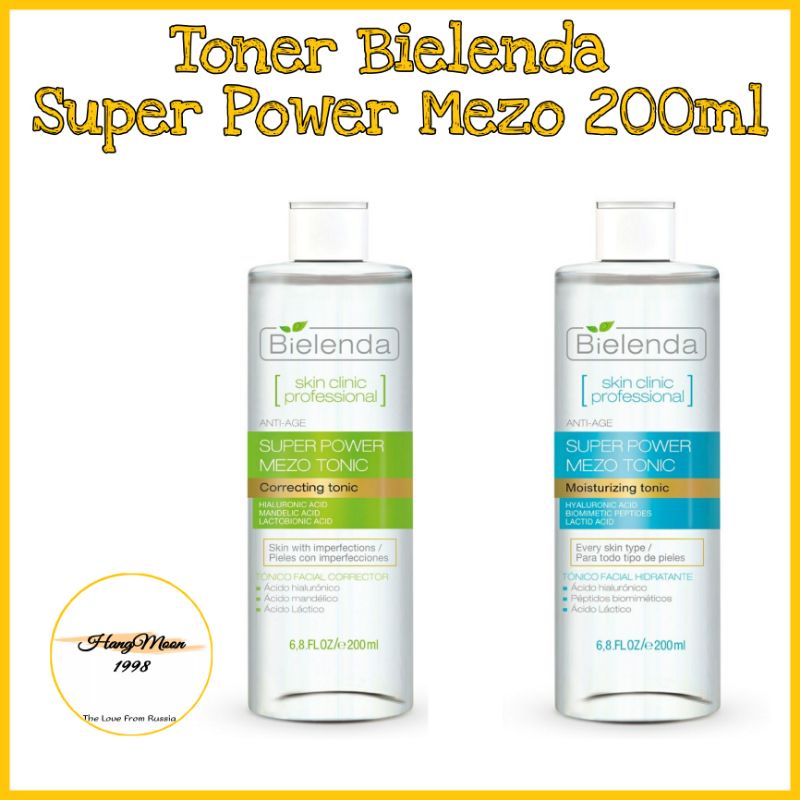 Toner Bielenda Super Power Mezo 200ml làm căng bóng, mờ thâm, cấp nước, dưỡng ẩm