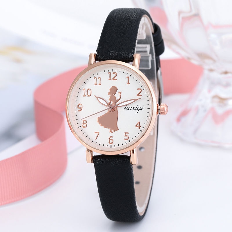 Đồng Hồ Nữ Dây Da Mặt Hoạt Hình Dễ Thương
