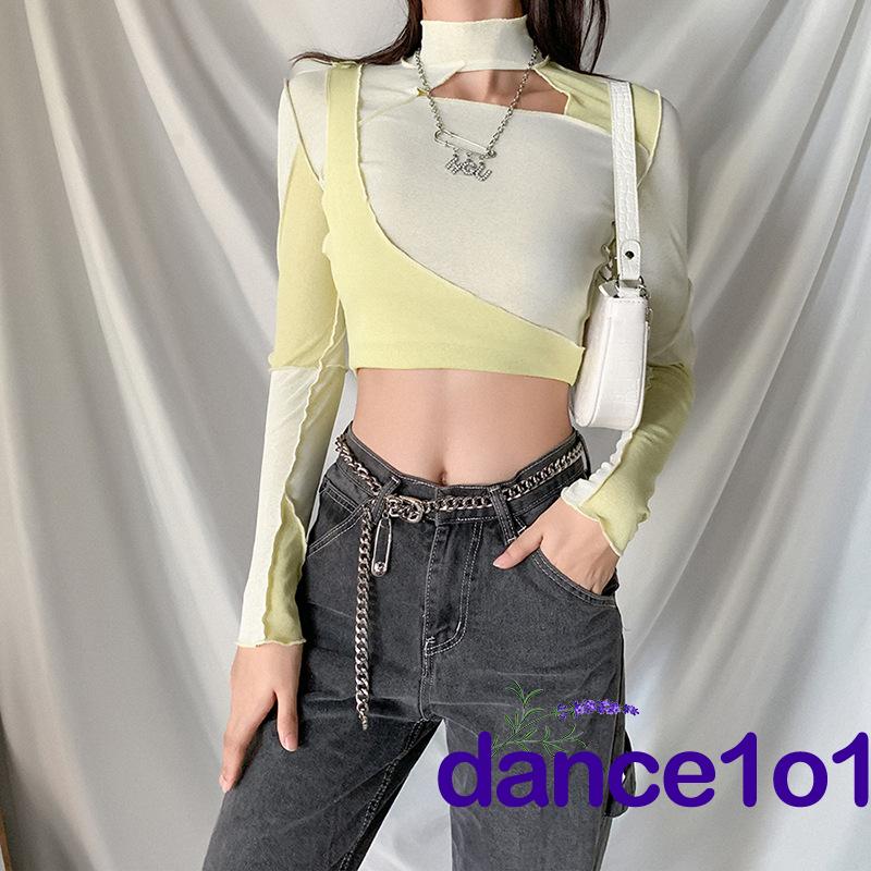 Áo Crop Top Tay Dài Quyến Rũ Cho Nữ