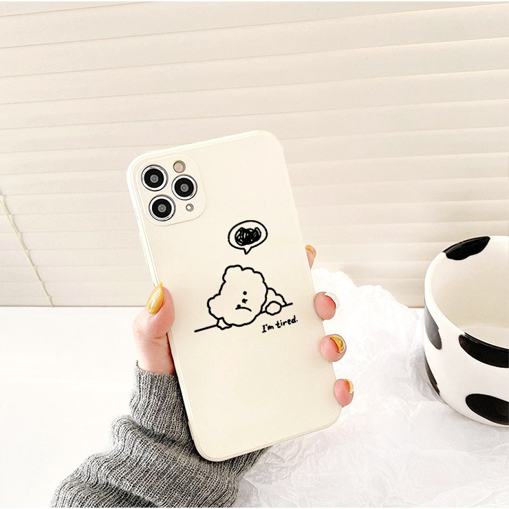 Ốp lưng iphone Sleep Bear cạnh vuông 5/5s/6/6plus/6s/6splus/7/7plus/8/8plus/x/xs/11/12/pro/max/plus/promax