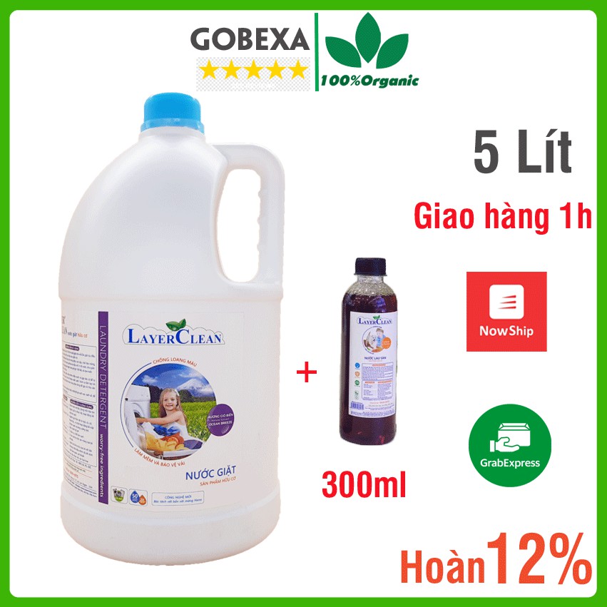 Nước giặt hữu cơ Layer Clean, 5 Lit, Hương Gió Biển