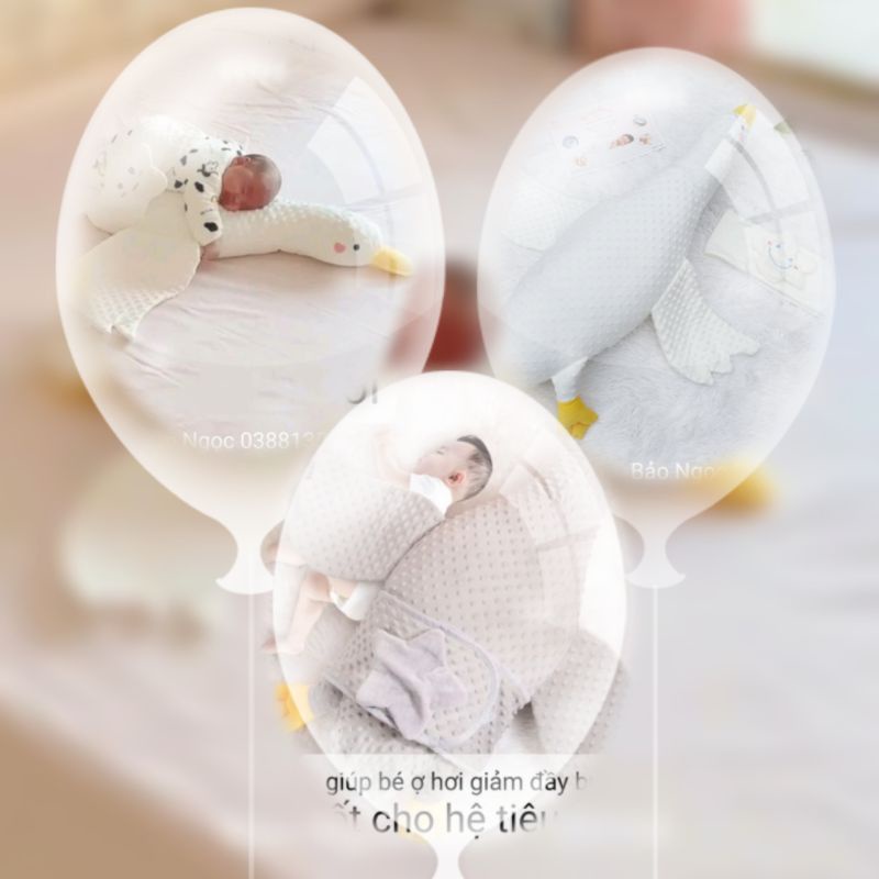 Gối Vịt  - Gối Nằm Sấp Chống Đầy Hơi Cho Bé  Tặng kèm đai cho bé