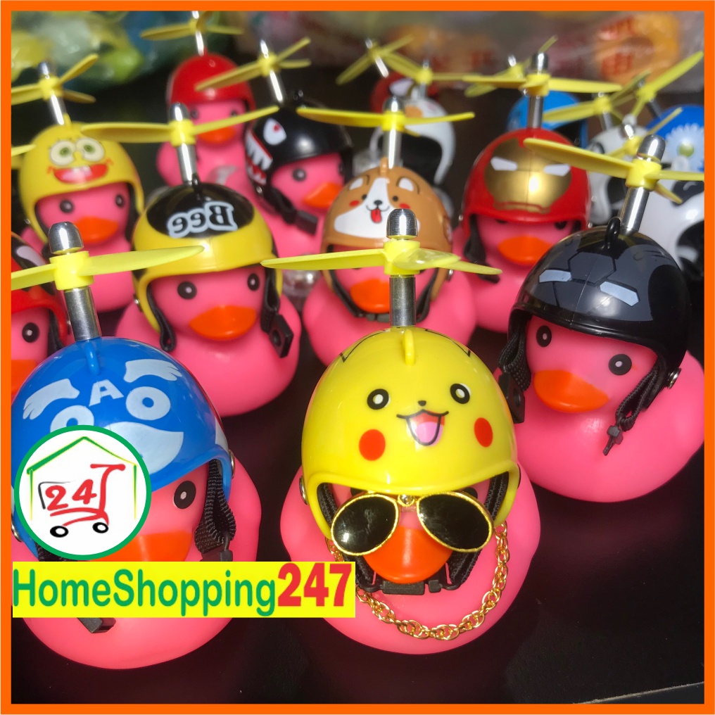 Vịt Hồng Đội Mũ PUBG Phát Sáng Gắn Xe Đạp ,Xe Máy ,Ô Tô Có Đèn Led Chong Chóng, dây truyền, kính đen, đèn rung, đai, keo
