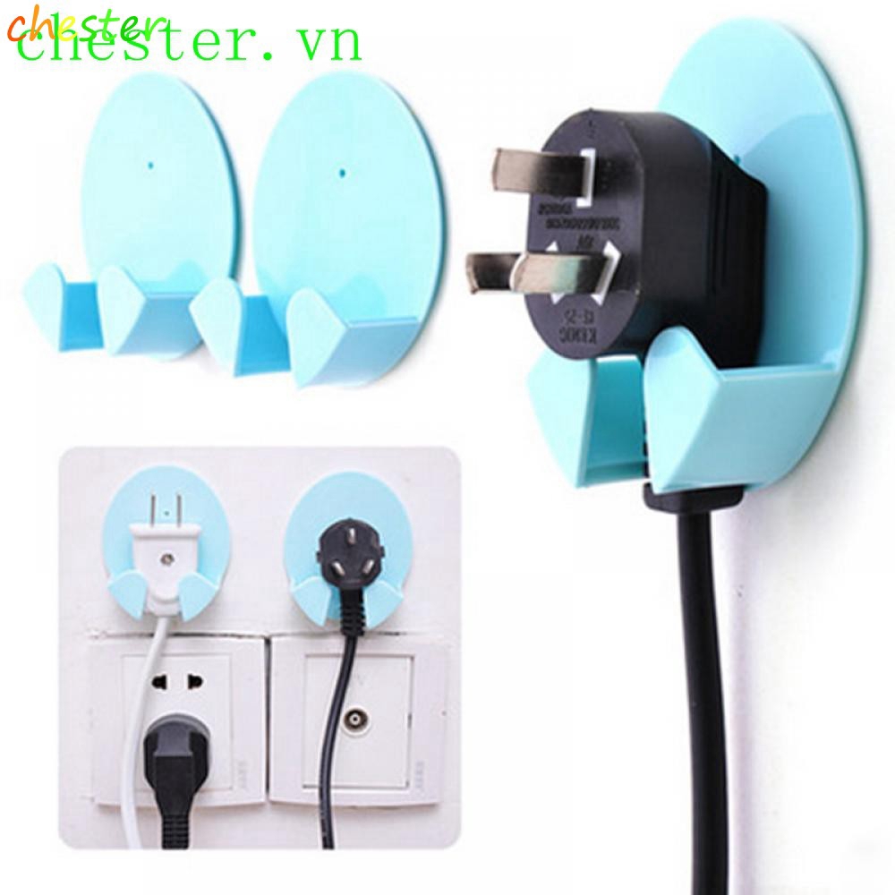 2 móc giữ ổ cắm điện dán tường tiện lợi