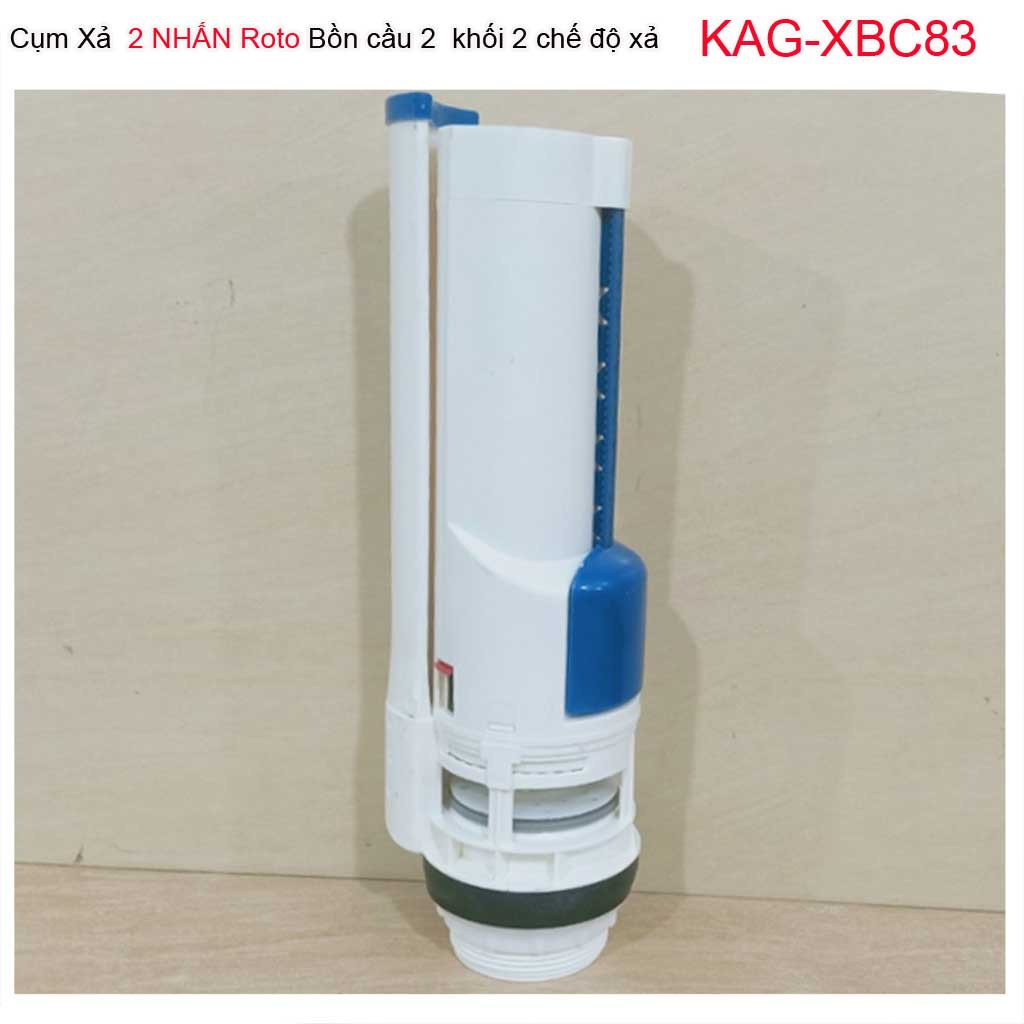 Cụm xả bồn cầu 2 khối Roto KAG-XBC83, cột xả bàn cầu 2 nhấn két rời, xả nước bàn cầu két rời 2 nhấn êm xả tốt