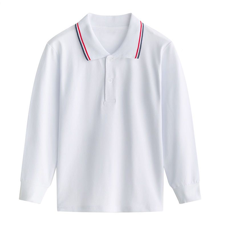 Áo polo Dài Tay Màu Trắng Đồng Phục Học Sinh Cho Bé
