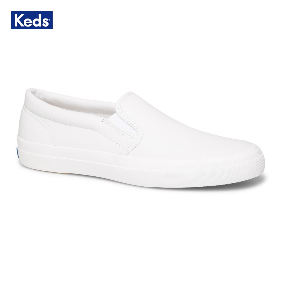 Giày Keds Nữ - Anchor Slip-on Leather White - KD060435