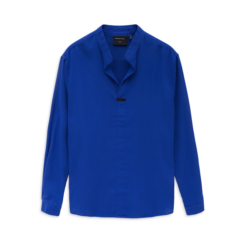 Áo Sơ Mi Nam Linen Banded Collar , Chất Linen Thoải Mái , SM006016,SOMEHOW