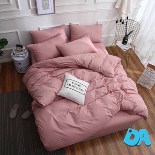 Chăn ga gối cotton poly - Mẫu hồng vỏ đỗ.