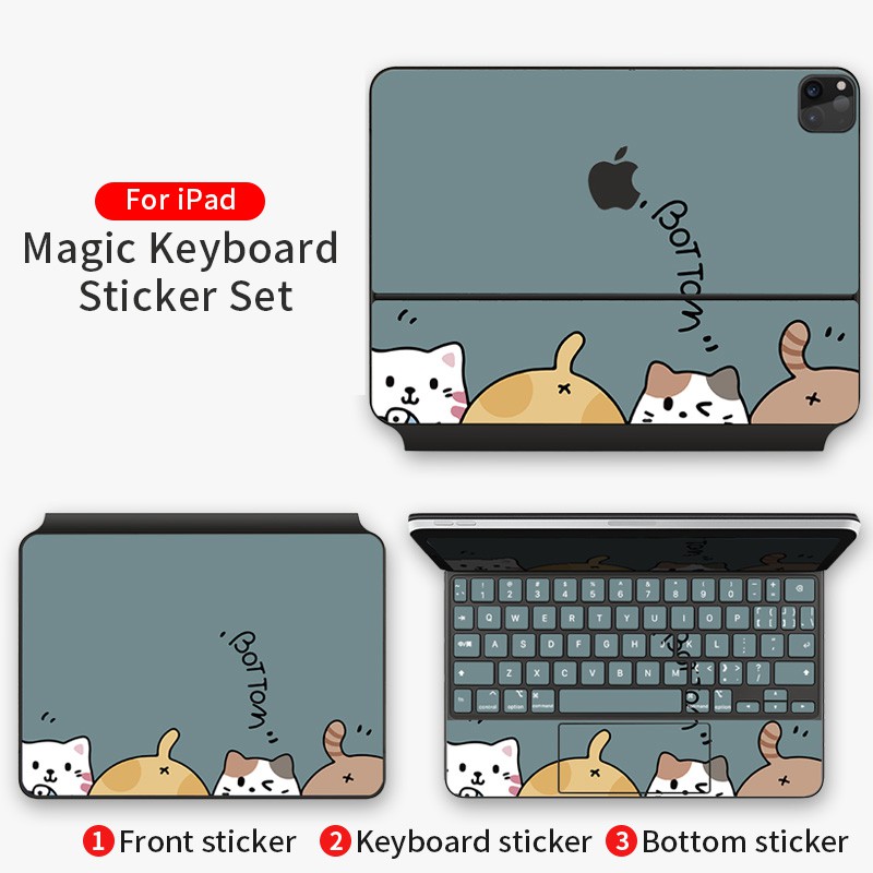 Suitable For Magic Keyboard Skin Sticker 2022 IPad Pro4 11 inch ipad pro 6 12.9 ipad air 4/5 10.9 Tablet sticker full Decal Cute Cartoon Protective Keyboard Cover Film 2022/2021 new