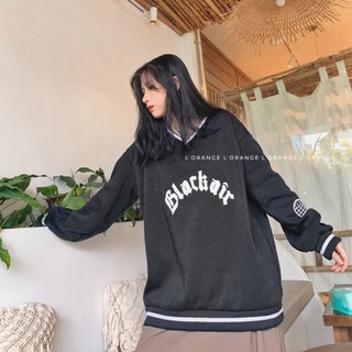 [MÃ HATH10 giảm 10%] ÁO SWEATER NỈ BÔNG CỔ TIM ĐEN