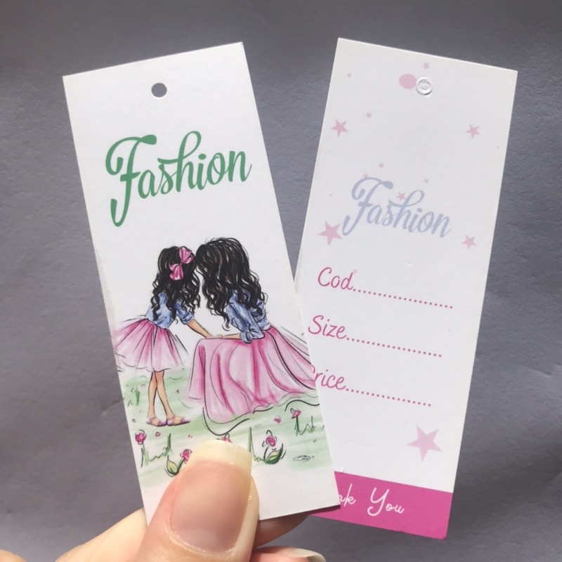 SET bộ 2 NHÃN MÁC TAG QUẦN ÁO giúp nâng cao thương hiệu cho shop -  set 100 bộ - mẫu 17