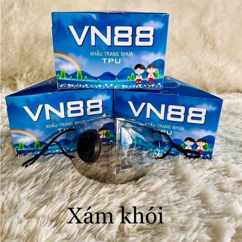 Khẩu trang nhựa TPU trong suốt VN88 - Chống giọt bắn, tái sử dụng nhiều lần