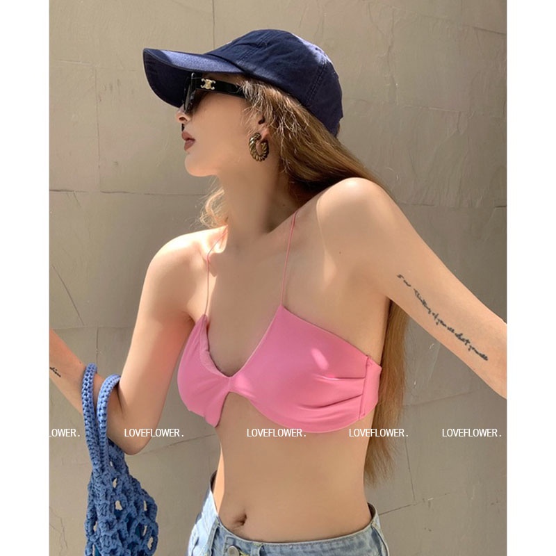 Áo Hai Dây Cổ Thấp Phong Cách Mỹ Quyến Rũ Cho Nữ