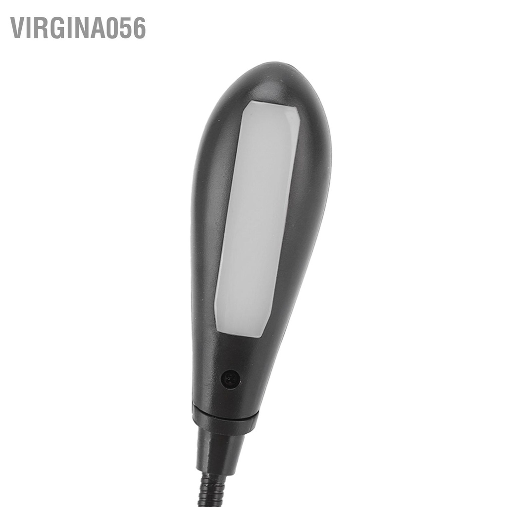 Virgina056 Clip On Light Đen 9 cấp độ 7 Đèn có thể gập lại linh hoạt Cổ ngỗng USB sạc LED kẹp bảng
