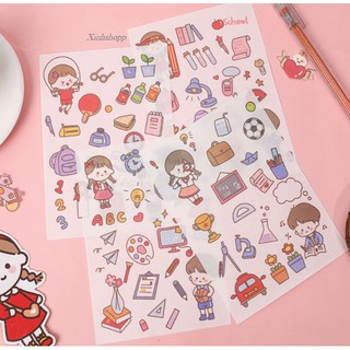 Set 4 Tấm Sticker Cô Gái Dễ Thương