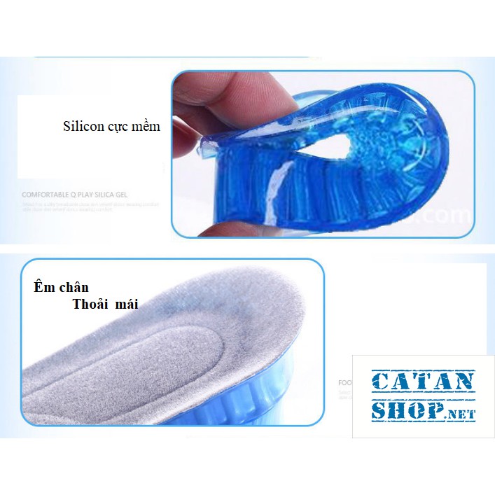 Lót đế giày tăng chiều cao silicon siêu êm ái, giày đế cao, giày độn gót GD192-LGIAYTCC-4XANH