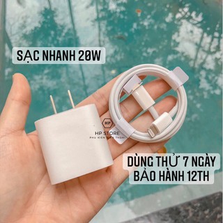 Bộ Sạc Nhanh Iphone 20w❤️FREESHIP❤️Củ Sạc Iphone USB-C To Lightning Sử Dụng Cho Máy 8/8P/X/XS/11/11Pro/12/12 Pro Max