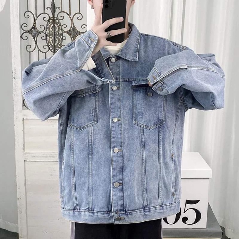 Áo Khoác Jean From Rộng Phong Cách Hàn Quốc Thời Trang Unisex Nam Nữ