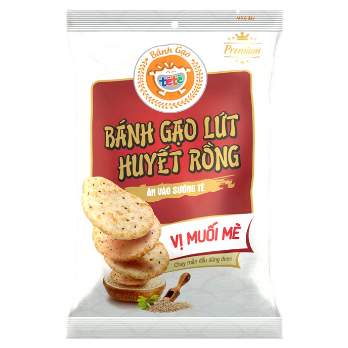 BÁNH GẠO LỨT HUYẾT RỒNG VỊ MUỐI MÈ - Gói 140gr