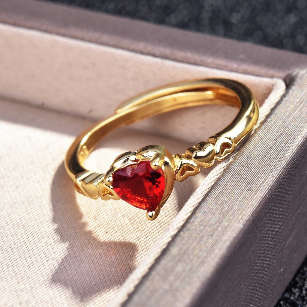 Nhẫn Mạ VàNg 18K ĐíNh Đá HìNh Tim Xinh XắN (925)
