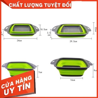 Bộ 2 rổ xếp gọn vuông cao cấp