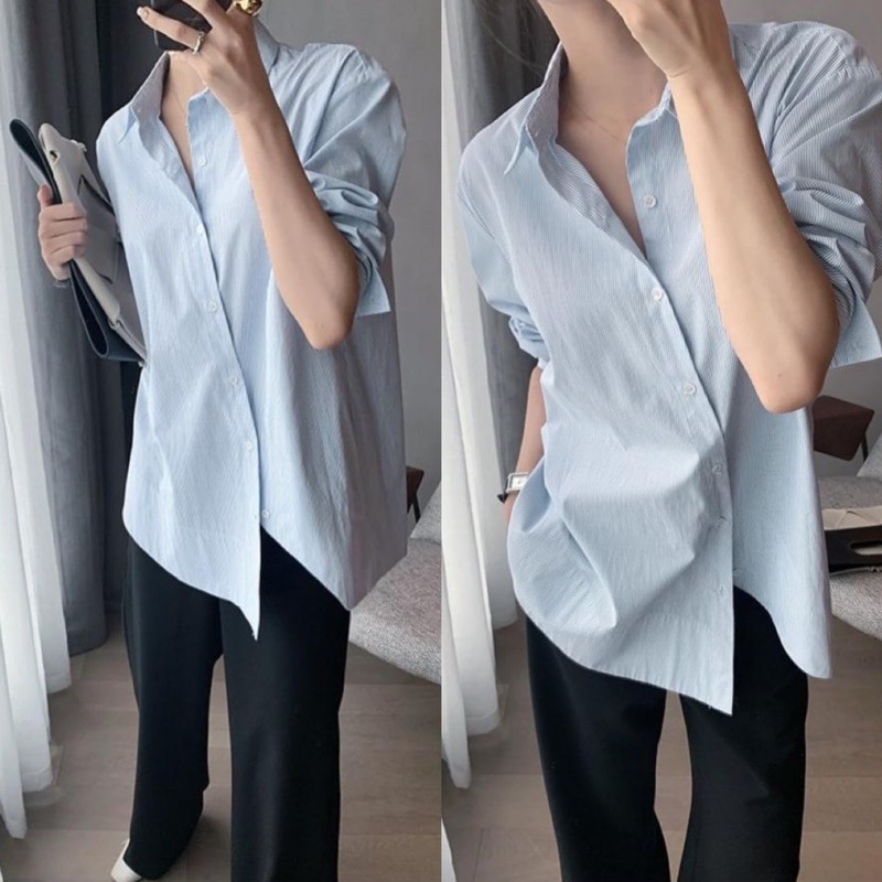 [Bán BUÔN&amp;LẺ] Áo sơ mi G125 CÓ BIGSIZE vát tà  thấm hút mồ hôi tốt, phom rộng mặc thoải mái, hàng thiết kế đẹp xịn GEM