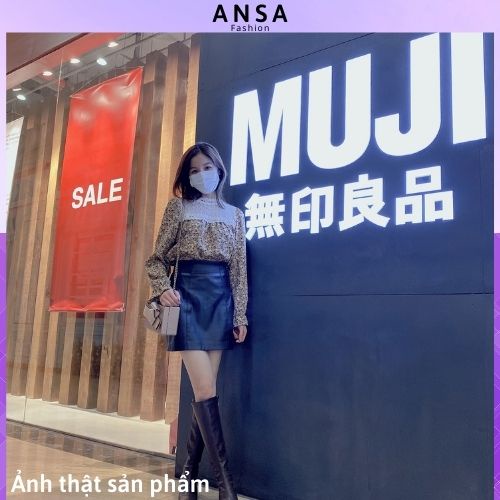 Áo sơ mi hoa nhí nữ bánh bèo dài tay