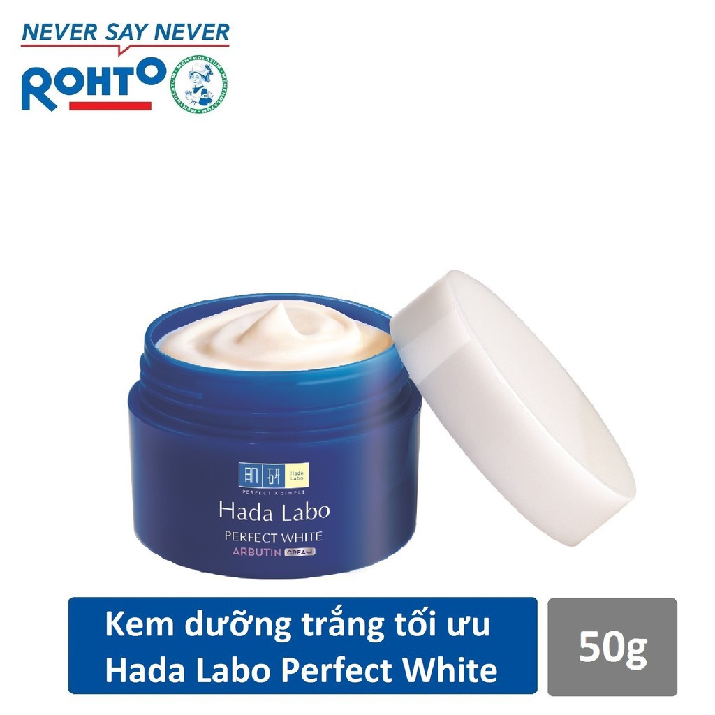 Set dưỡng trắng da Hada Labo Perfect White (Sữa rửa măt 80g + Dung dịch 100ml + Kem 50g)
