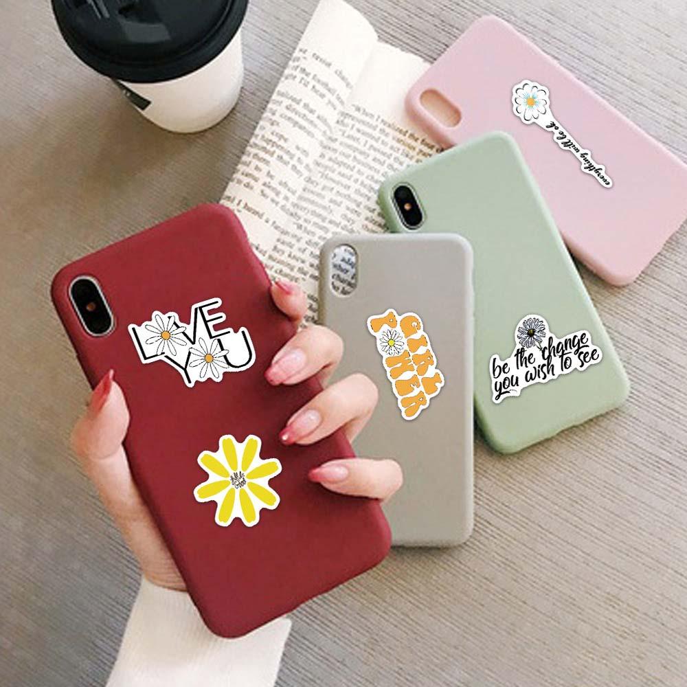 Nhãn Dán Ghi Chú Họa Tiết Hoa Cúc Xinh Xắn Trang Trí Điện Thoại / Vali