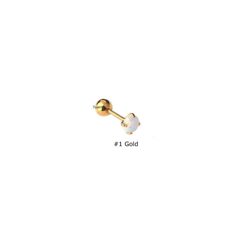 Khuyên đeo vành tai bằng thép không gỉ với đầu gắn dạng bi 20 Gauge