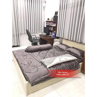 Chăn Ga Gối Nệm Phi Lụa _ xám