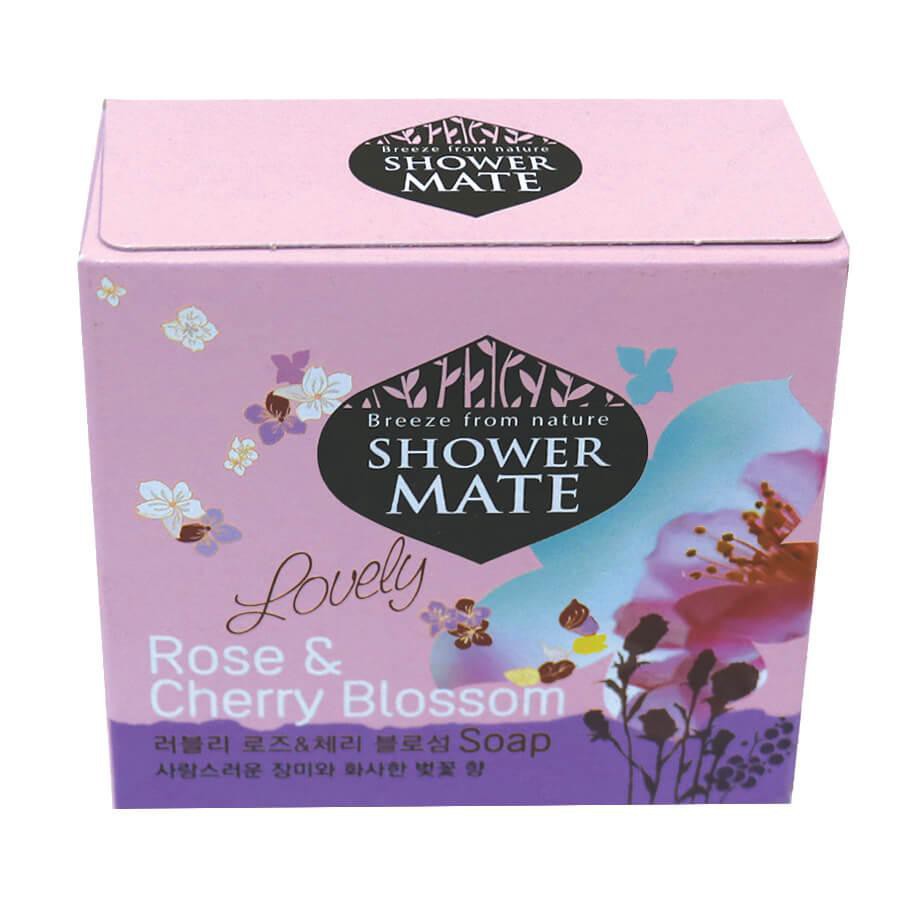 Xà bông tắm dưỡng da cao cấp giúp da mịn màng và làm sạch da SHOWERMATE Rose &amp; Cherry Blossom 100g - Hàn Quốc Chính Hãng