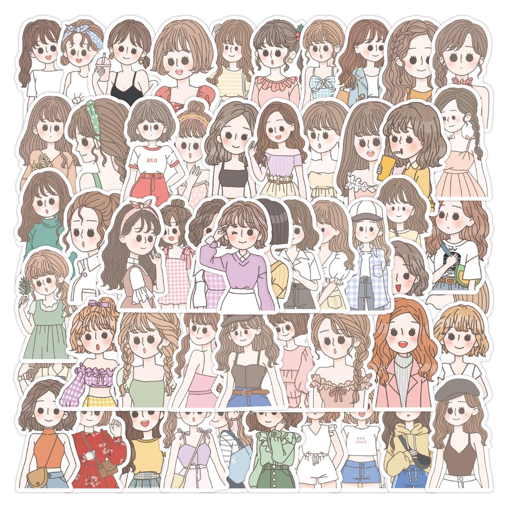 Bộ 120/60 Sticker Dán Hình Cô Gái Phi Hành Gia Trang Trí Ván Trượt, Xe Máy