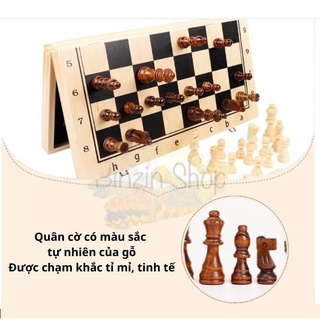 Cờ vua gỗ nam châm (tặng kèm 2 hậu)