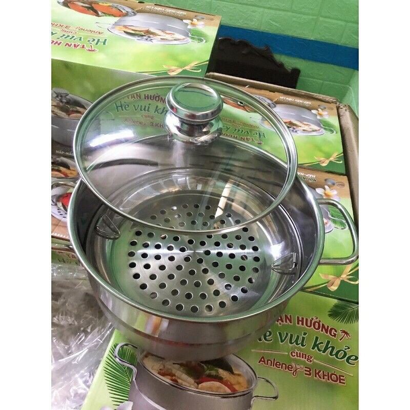 Nồi hấp Inox 22cm ( có thể dùng như nồi nấu canh bình thường)