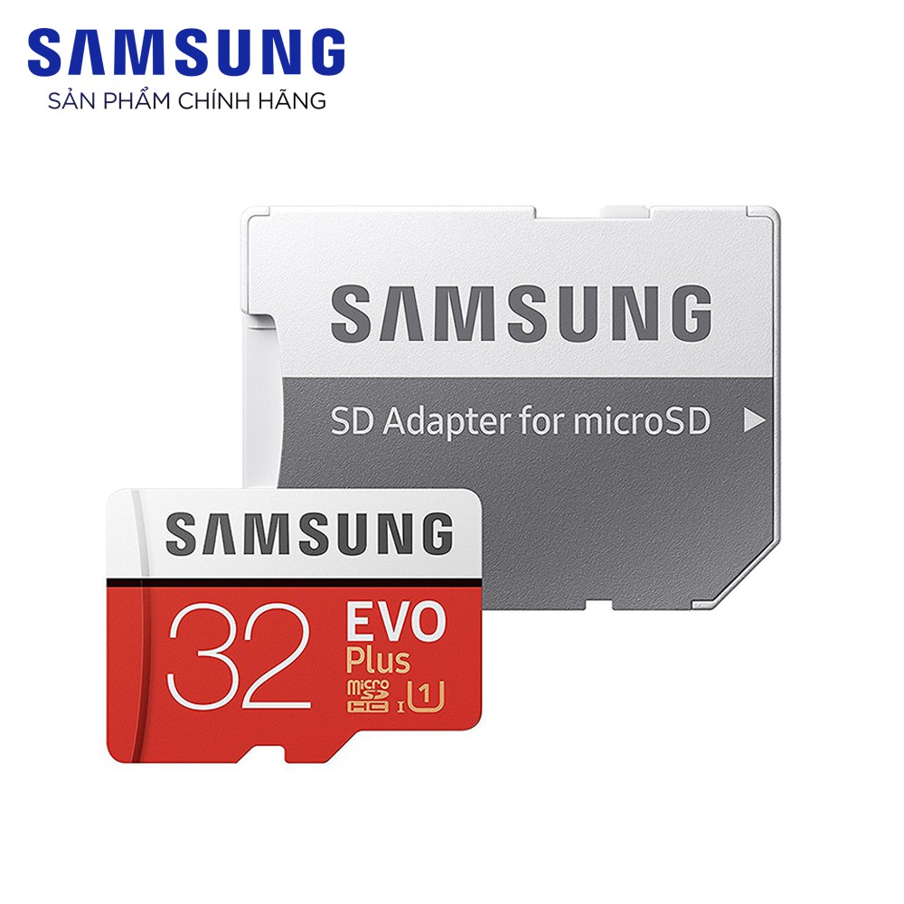 [Nhập ELCAPK -10%]Thẻ nhớ microSD Samsung Evo Plus 32GB upto 95MB/s U1 + Adapter (Full Box) - Hãng phân phối chính thức