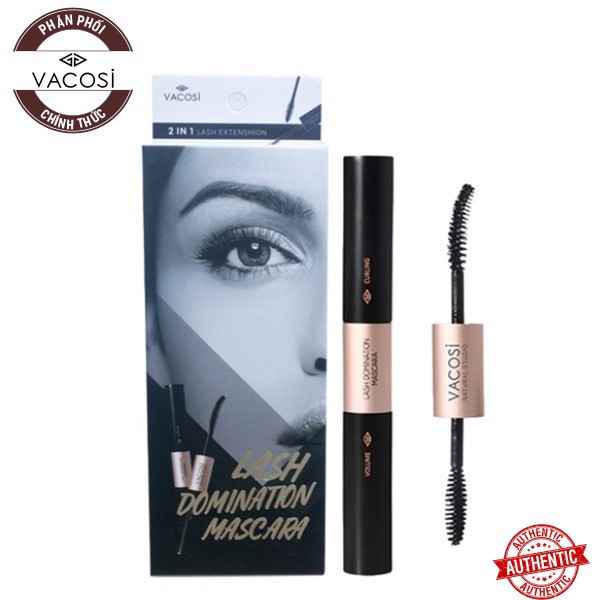 [Mã giảm giá] Mascara Chuốt Mi 2 Trong 1 Làm Dài Và Cong Mi Tự Nhiên Vacosi Lash Domination Mascara 10g (VM09)