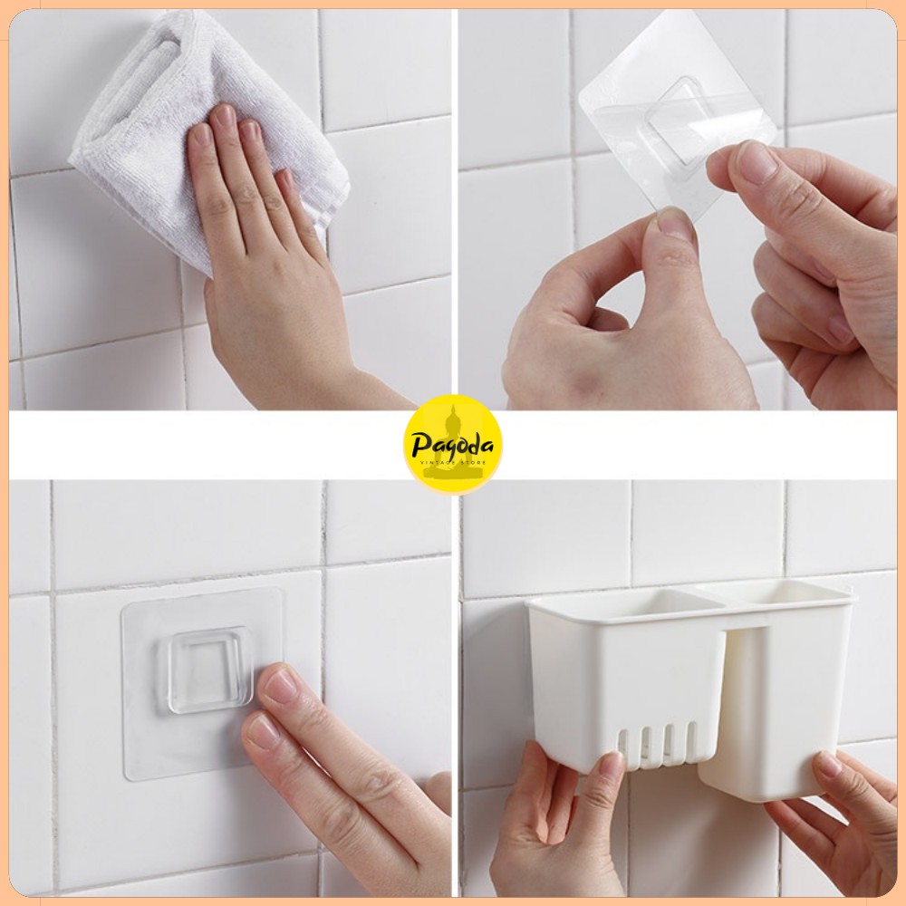 (SP mới) Hộp đựng thìa đũa 2 ngăn dán tường => Follow shop để nhận mã giảm giá