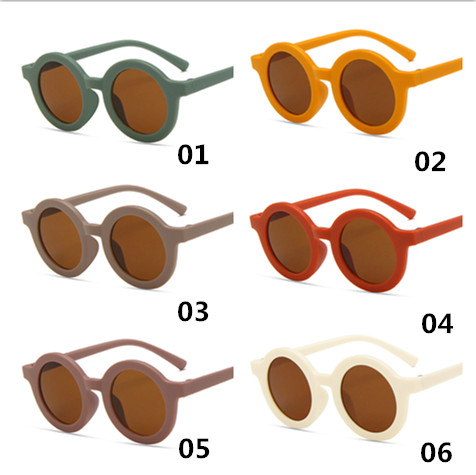 [sweet] children cartoon PC frame round sunglasses boy girls summer sunglasses