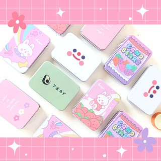 Hộp thiếc cute đáng yêu đựng kẹp tóc, cột tóc, đồ nhỏ xinh