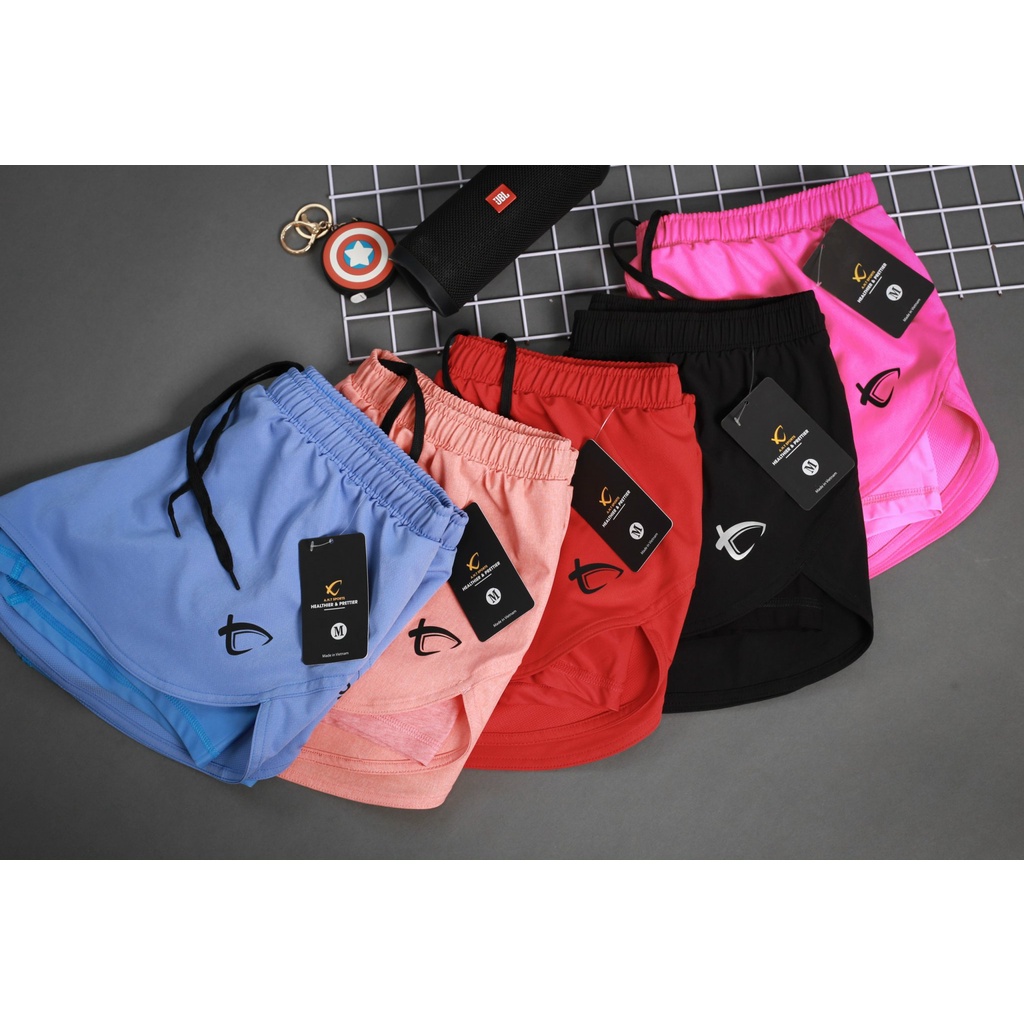 Quần Short Đùi/Nữ Thể Thao 2 Lớp RUDAL dành Cho Chạy Bộ Gym,Aerobic,Tennis,Dạo Phố....