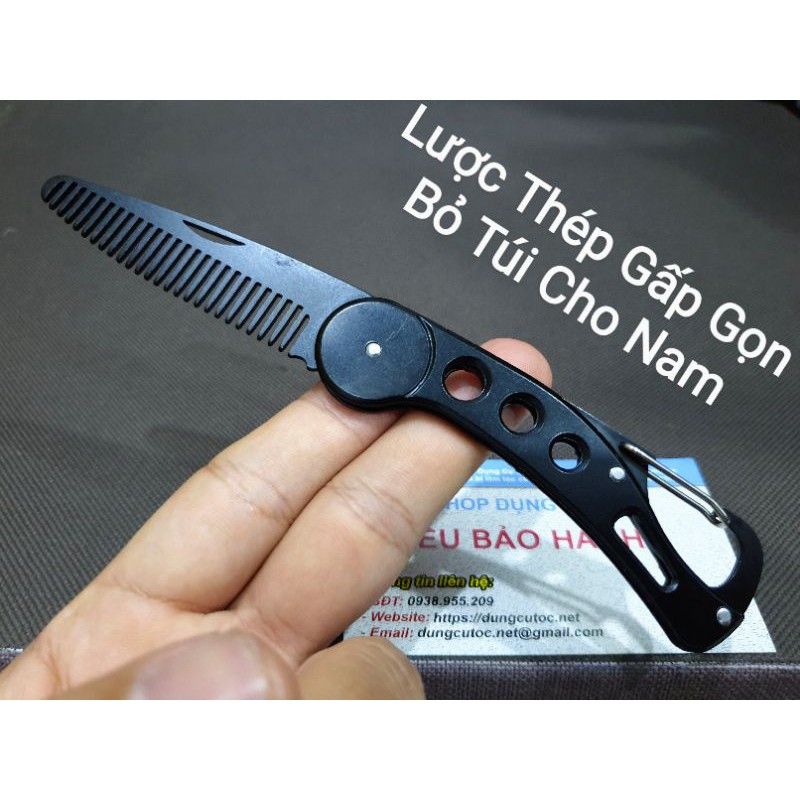 Lược Thép Gấp Gọn Bỏ Túi, Lược Gấp Chải Tóc Nam.(Ảnh thật)