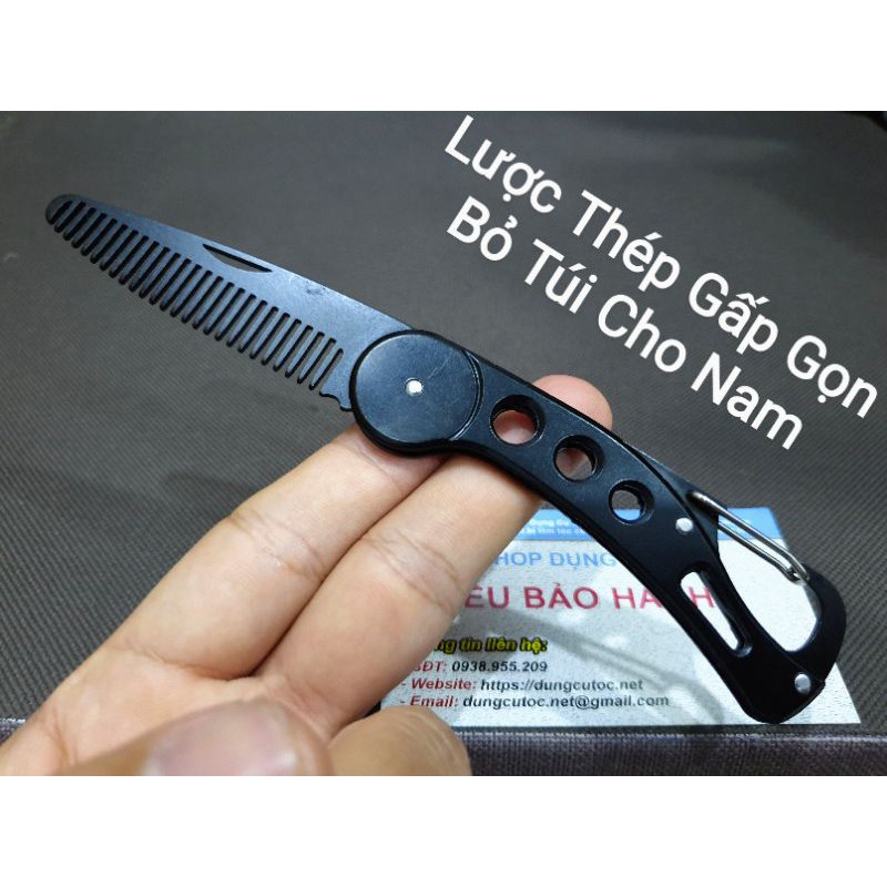 Lược Thép Gấp Gọn Bỏ Túi, Lược Gấp Chải Tóc Nam.(Ảnh thật)