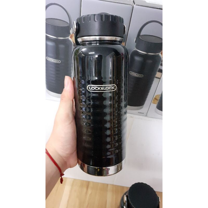 Bình Giữ Nhiệt Lock&Lock LHC4163BLK Wave Handle 900ml - Đen