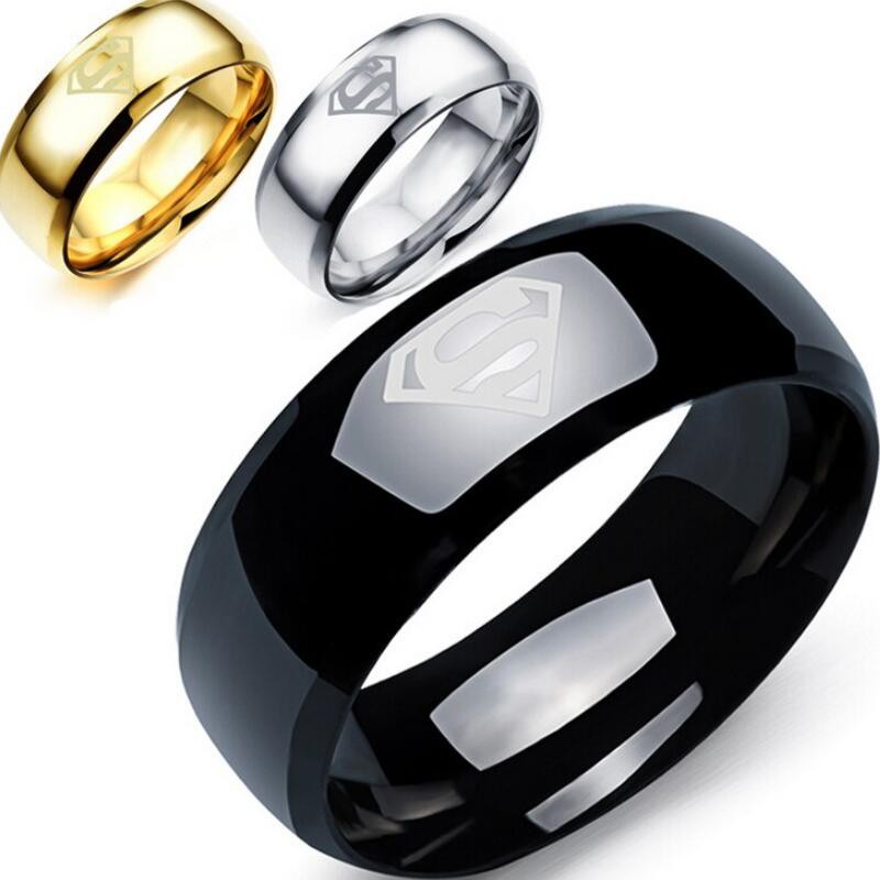 Nhẫn Supermen Bằng Thép Không Gỉ fj408 Thời Trang Cho Nam