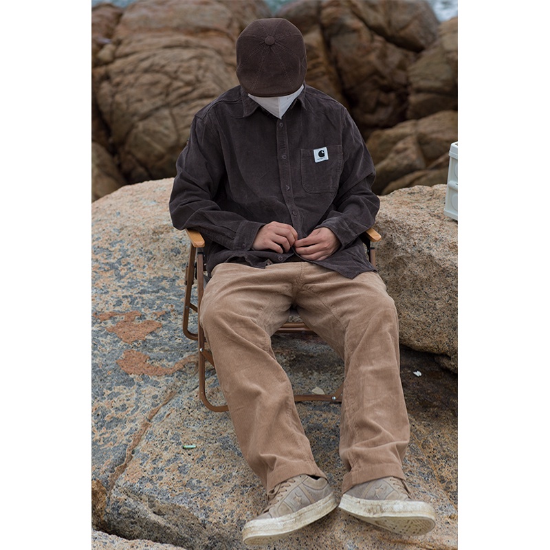XBBF carhartt Carhart corduroy spring and autumn cotton shirt loose fashion retro casual couple men's and women's top 2021