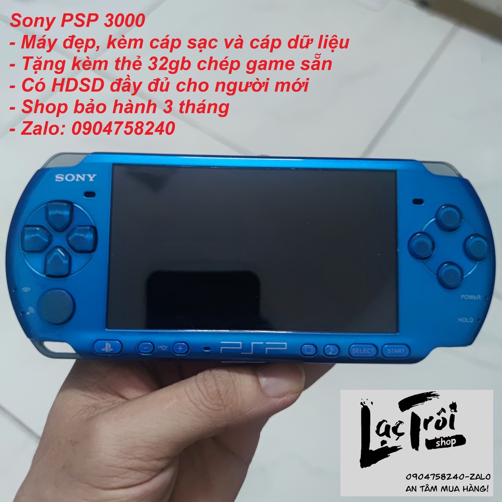 Máy chơi game Sony PSP 3000 + thẻ 32gb - BH 3 tháng