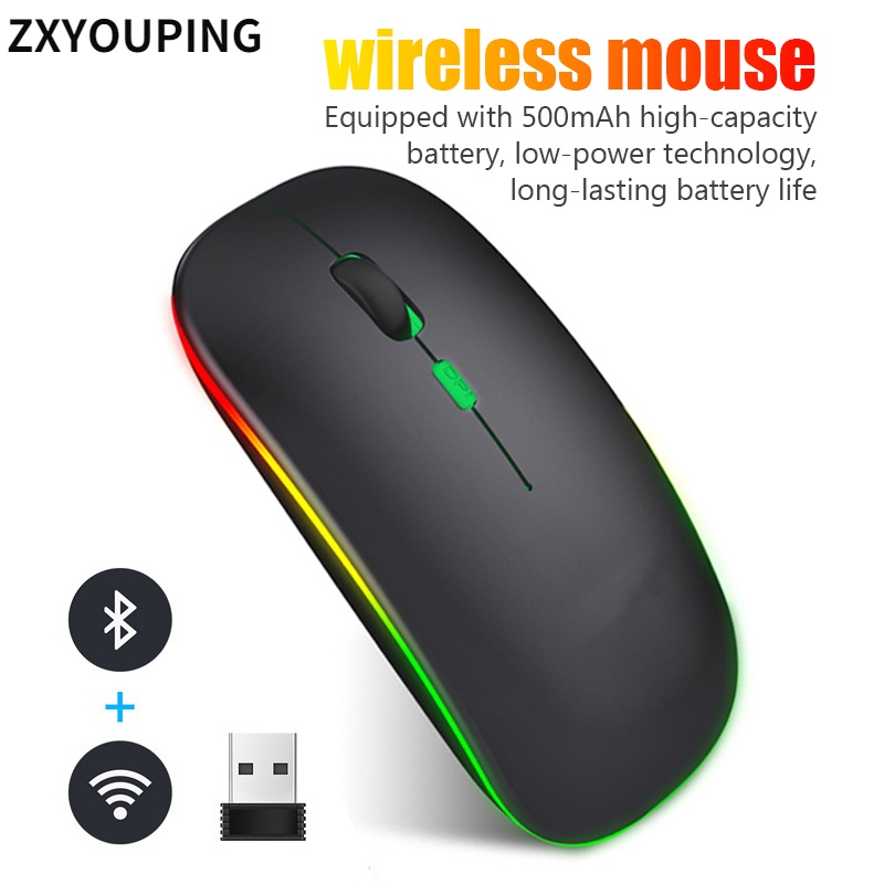 Chuột Không Dây Chơi Game Có Đèn LED RGB Cho Laptop PC